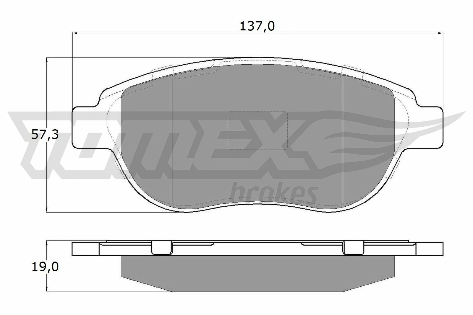 Sada brzdových destiček, kotoučová brzda TOMEX Brakes